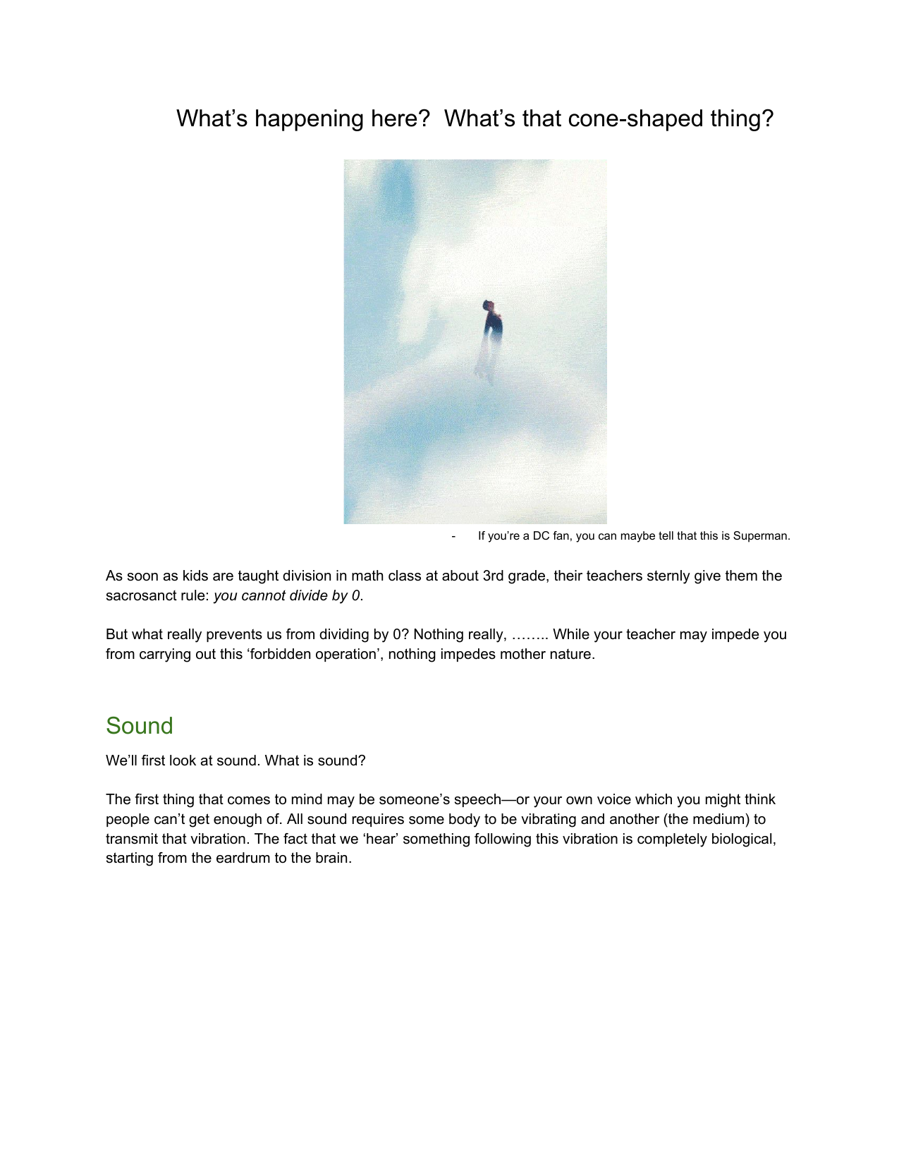 The universe divides by 0 first page